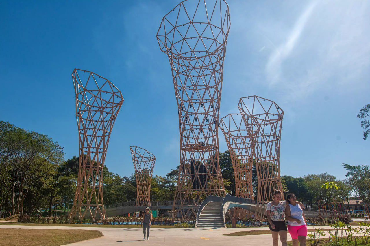 Estacas no Parque de Realengo